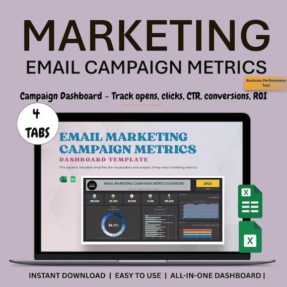 Laptop mit Dashboard für E-Mail-Marketing-Kampagnen und Kennzahlen